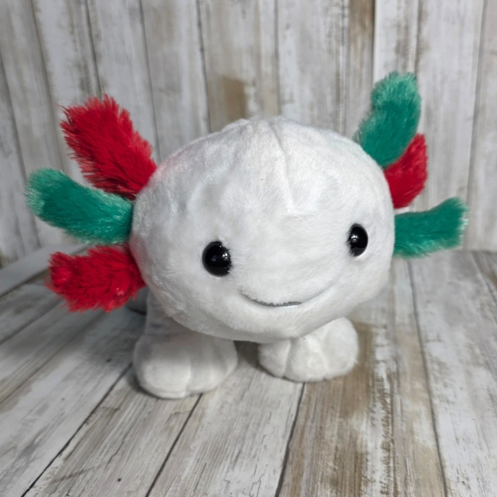 Build-A-Bear Workshop Holiday Axolotl White Red Green Plush 18 inch 2023 031854 - Picture 2 of 8